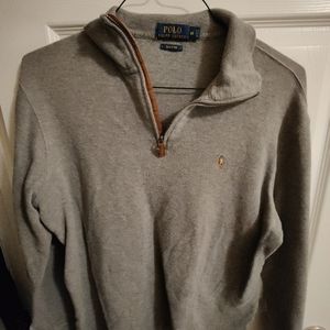 Gray half zip pullover sweater, Polo Ralph Lauren
